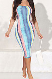 Women Summer Bandeau Bra Midi Drees GLS7006
