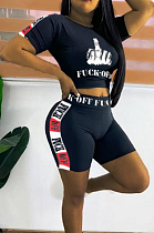 Euramerican Fashion Gestures Print Casual Two-Piece HYM2360