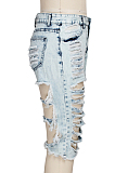 Fashion Torn By Hand High Waist Water Washing Cowboy Pants SMR2258
