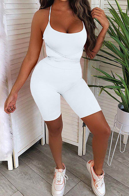 Sexy Tight Bind Gallus Romper Shorts GL6373