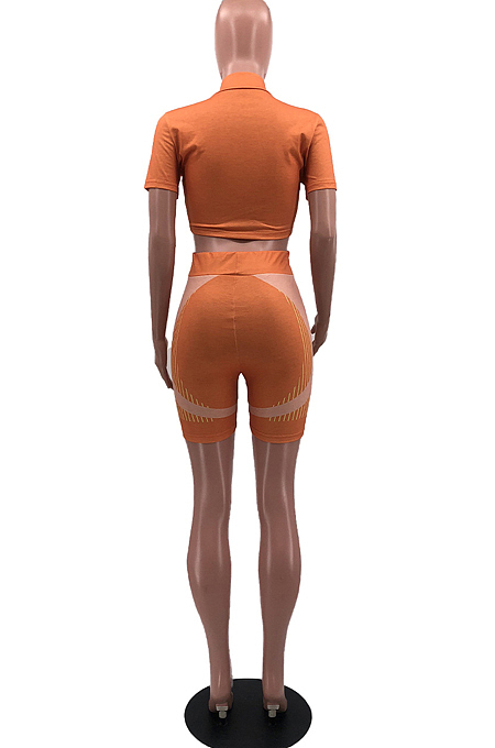Euramerican Women Pure Color Casual Two-Piece HYM6081
