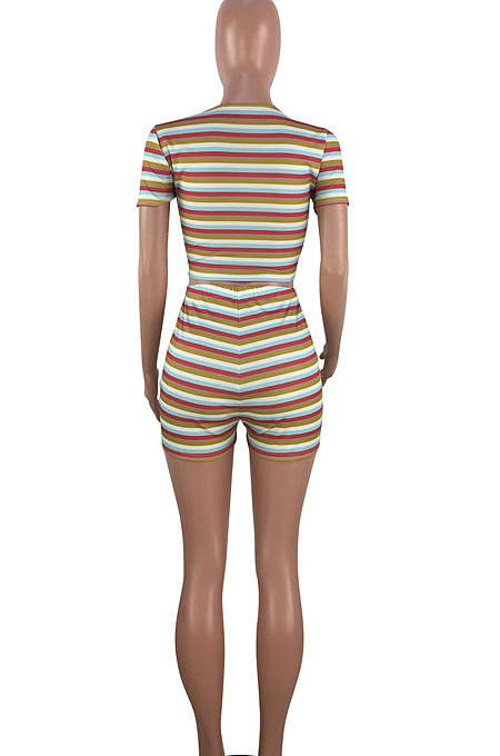 Sexy Night Club Deep V Stripe Two-Piece HYM6056