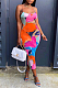 Fashion Print Sexy Sling Backless Dress JG028