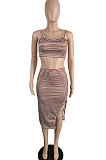 Fashion Casual Struipe Print Sling Vest One Pace Two-Piece JG030 