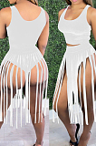 Euramerican Fashion Women Pure Color Vest Tasses Dress Sets JH236