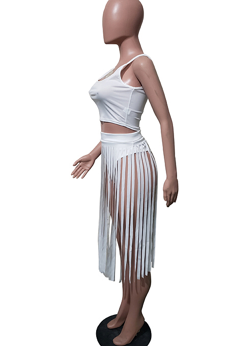 Euramerican Fashion Women Pure Color Vest Tasses Dress Sets JH236