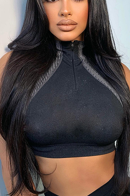 Summer 2021 Round Neck Sleeveless Black Casual Sports T-Shirt MLD5036