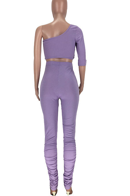 Ruffle Pants Single Sleeve Tops Pit Bar Two-Pieces LL6283