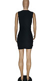 Fashion Sexy Pure Color Hollow Out Bind Mini Dress QMQ7032