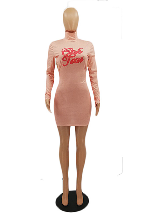 Pure Sexy Letter Print Pullover Backless Mini Dress MLD5014