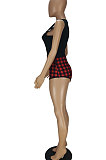 Sexy Burnt Flower Hollow Our Vest Short Shorts Two-Pieces QMQ7034