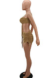 Casual Sexy Drawsting Bind Pure Color Shorts Sets AYA7002