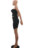 Fashion Sexy Chest Wrap Pure Color Mini Dress AYA7004