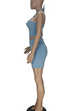 Pure Color Cross Bind Vest Shorts Sets QMQ7030