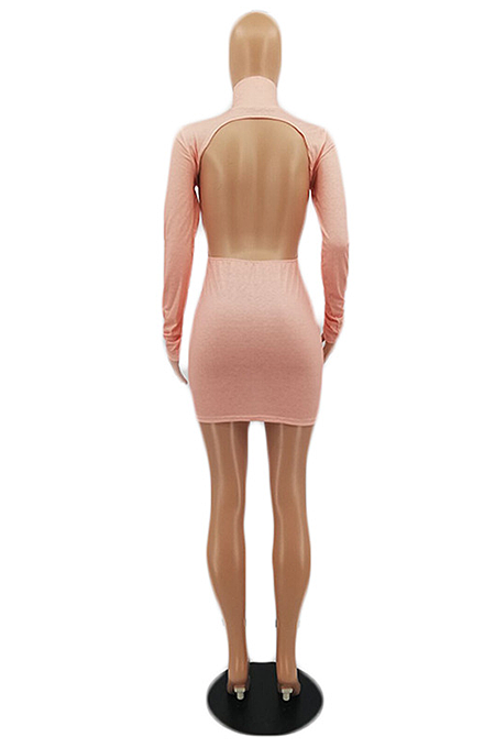 Pure Sexy Letter Print Pullover Backless Mini Dress MLD5014