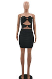Fashion Sexy Chest Wrap Pure Color Mini Dress AYA7004