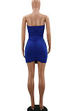 Fashion Sexy Chest Wrap Pure Color Mini Dress AYA7004