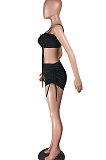 Casual Sexy Drawsting Bind Pure Color Shorts Sets AYA7002