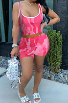 Fashion Sexy Printing Pure Color Vest Shorts Sets QQX1208