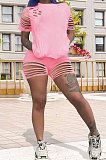 Fashion Women Pure Color Hole Sport Shorts Sets AYM5005