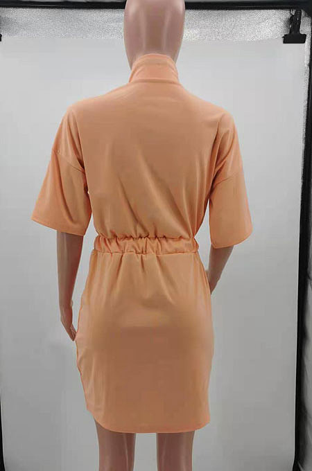 Trendy Casual At Home Pure Color Mini Dress AYM5007