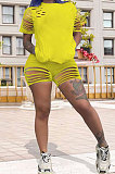 Fashion Women Pure Color Hole Sport Shorts Sets AYM5005