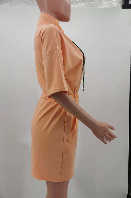 Trendy Casual At Home Pure Color Mini Dress AYM5007