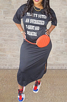 Plus Size Pure Color Casual Pullover Skirt MLD5007