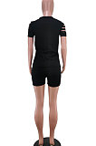 Fashion Women Pure Color Hole Sport Shorts Sets AYM5005