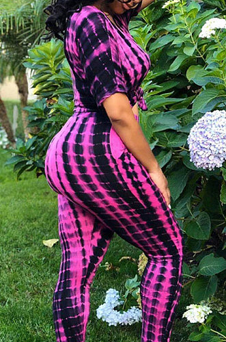 Printing Casual Short Sleeve Two-pieces QQX1209