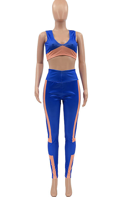 Sleeveless Top Both Sides To Wear Printing Pants Sets KXL812