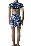 Sexy Cultivate One‘s Morality Temperament Package Buttocks Printing Shorts Mini Dress CYC743