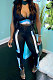 Sleeveless Top Both Sides To Wear Printing Pants Sets KXL812