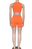 Sexy Women Navel Exposure Sleeveless Vest Trendy Shorts Sets CYC741