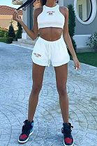 Sexy Women Navel Exposure Sleeveless Vest Trendy Shorts Sets CYC741