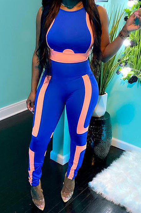 Sleeveless Top Both Sides To Wear Printing Pants Sets KXL812
