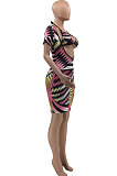 Backless Printing Milk Silk Skirts Sets KXL816