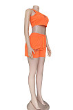Sexy Women Navel Exposure Sleeveless Vest Trendy Shorts Sets CYC741