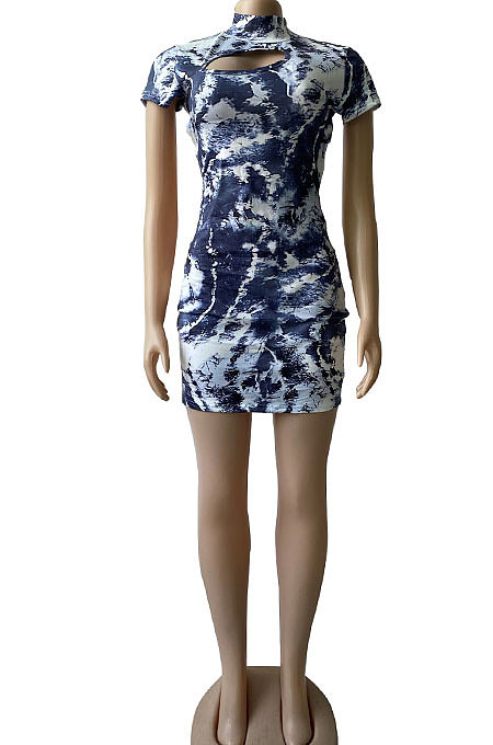 Sexy Cultivate One‘s Morality Temperament Package Buttocks Printing Shorts Mini Dress CYC743