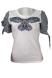 Trendy Digital Printing Spliced T Shirts AMW8183