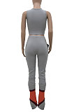 Women Hollow Out Sport Casual Flare Leg Pants Two-Pieces AMW8305