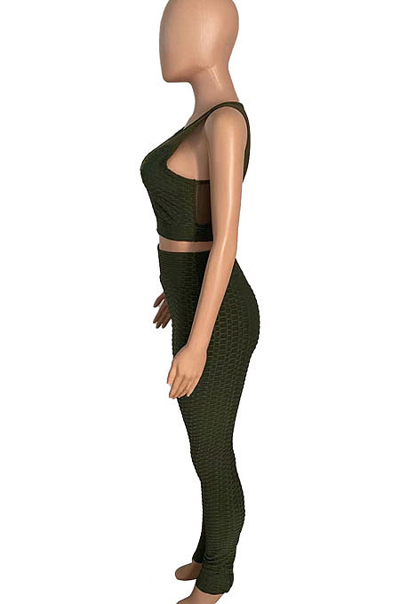 Yoga Suits Net Yarn Spliced Pineapple Cloth Sport Pants Sets Q796
