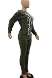 Loose At Home Casual Long Sleeve Letter Printing Pants Sets AMW8242