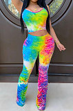 Sexy Printing Ruffle Pants Sets AMW8186