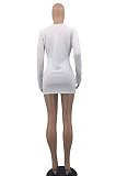 Euramerican Women Club Sexy Pit Bar Pure Color Zipper Tight Mini Dress OH8058