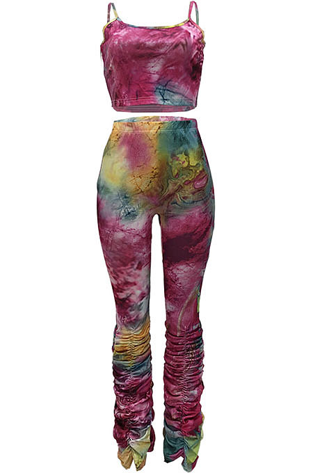 Sexy Printing Ruffle Pants Sets AMW8186