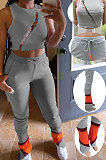 Women Hollow Out Sport Casual Flare Leg Pants Two-Pieces AMW8305