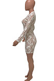 Perspective Sexy Club Zipper Open Fork Mini Dress Q795