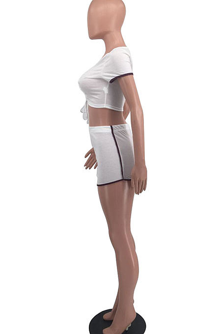 Women Spliced Bind Sexy Shorts Sets OH8039