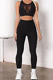 Yoga Suits Net Yarn Spliced Pineapple Cloth Sport Pants Sets Q796